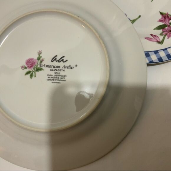 2 AMERICAN ATELIER ELIZABETH 5020 salad Plate 8 1/8” Granny Core Floral  A2 - Picture 5 of 6